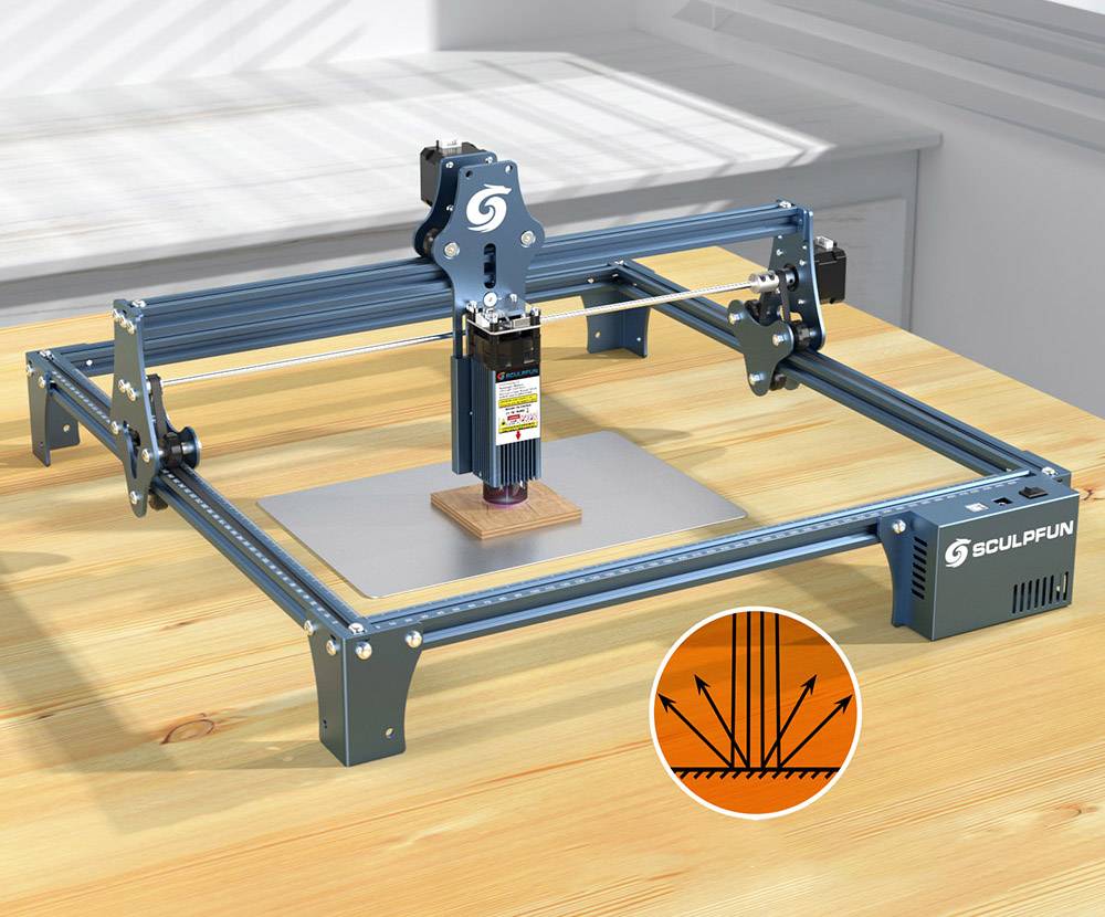 Sculpfun S9 Laser Engraver Full-Metal CNC Laser Engraving Machine 5.5W High Precision Engraving Area 410x420mm
