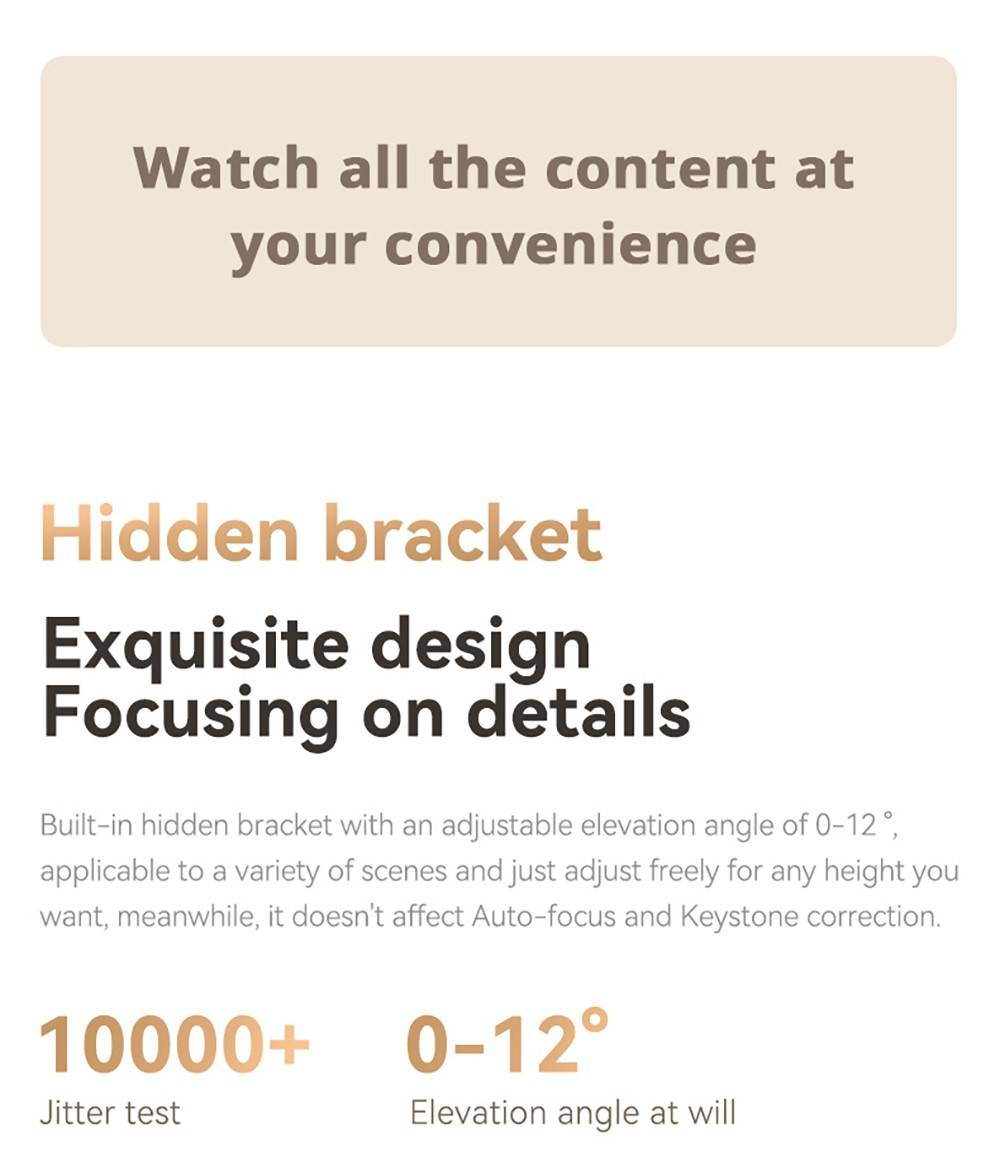 Wanbo X5 Projector, 1100 ANSI Lumens, Native1080P, Auto-keystone Correction, Dual-band WiFi 6, 1GB/16GB, Bluetooth 5.0