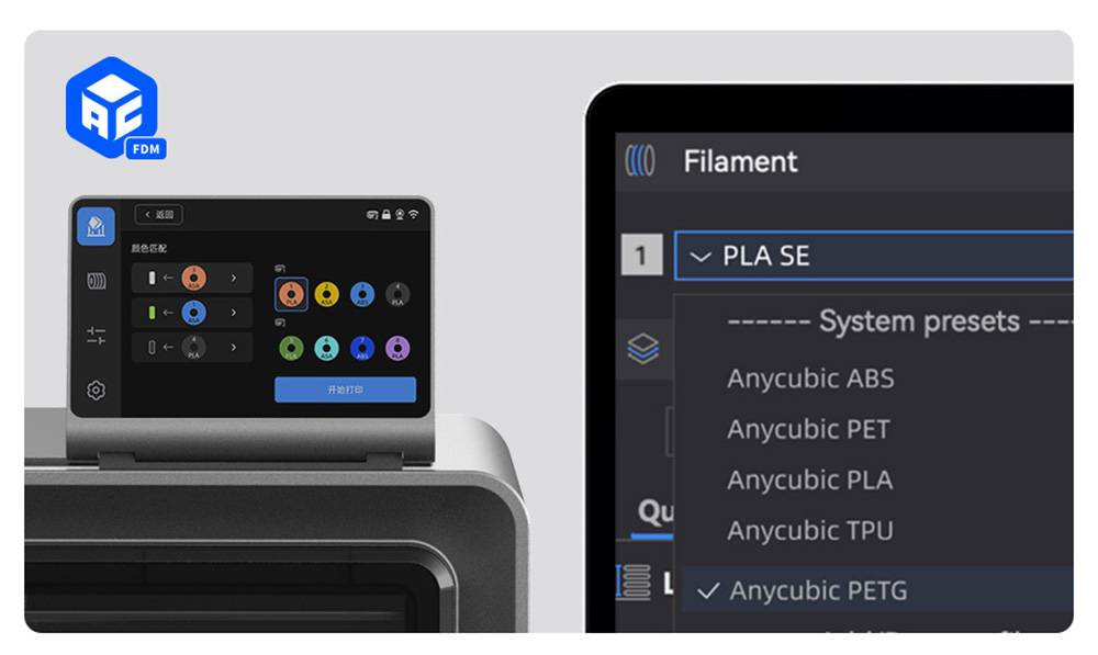 ANYCUBIC KOBRA S1 COMBO 3D Printer, Vibrant 8-Color Printing, 600mm/s Ultra-Fast Speed, Auto-leveling, 320°C Hotend, 44dB Ultra-Quiet, CoreXY Construction, 250*250*250mm