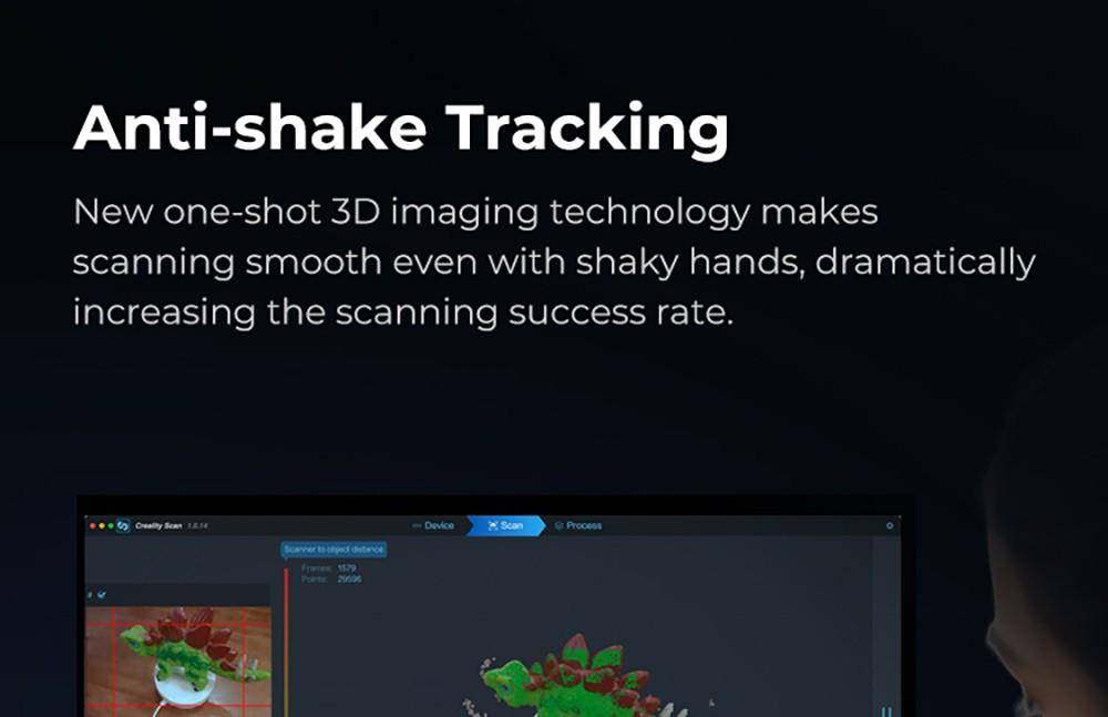 Creality CR-Scan Ferret Pro 3D Scanner, Up to 30 fps Scan Speed, 0.1mm Accuracy, 150-700mm Working Distance, 560*820mm Single Capture Range, 150x150mm Minimum Scanning, Wireless Connection