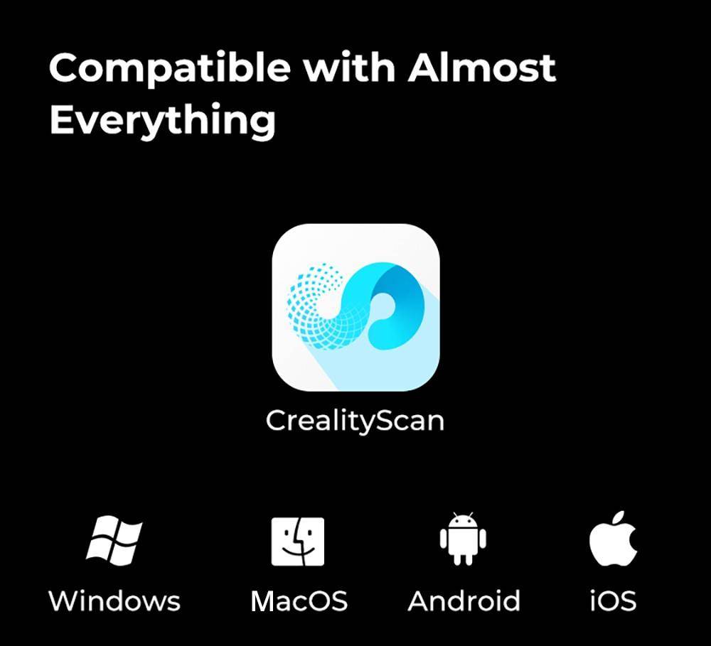 Creality CR-Scan Ferret Pro 3D Scanner, Up to 30 fps Scan Speed, 0.1mm Accuracy, 150-700mm Working Distance, 560*820mm Single Capture Range, 150x150mm Minimum Scanning, Wireless Connection