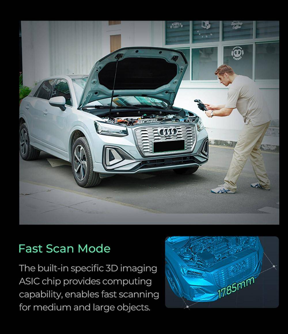 Creality CR-Scan Ferret Pro 3D Scanner, Up to 30 fps Scan Speed, 0.1mm Accuracy, 150-700mm Working Distance, 560*820mm Single Capture Range, 150x150mm Minimum Scanning, Wireless Connection