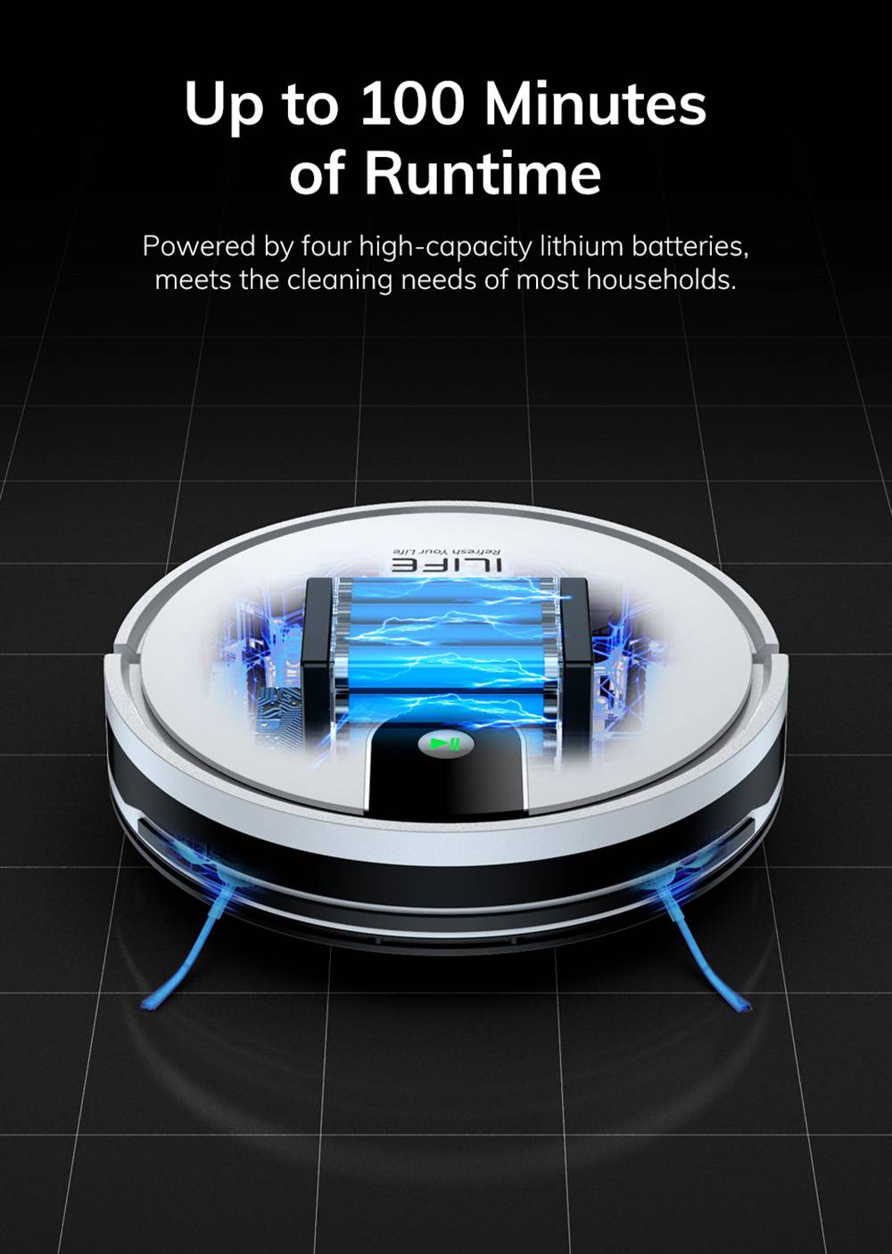 ILIFE G9 Pro Robot Vacuum Cleaner, with Self-Emptying Station, Gyroscope Navigation, 3000Pa Suction, 100min Runtime, 2.5L Dust Bag, Plan/Edge/Spot/Max Mode, Support Alexa/Google Home, with Remote Control, White