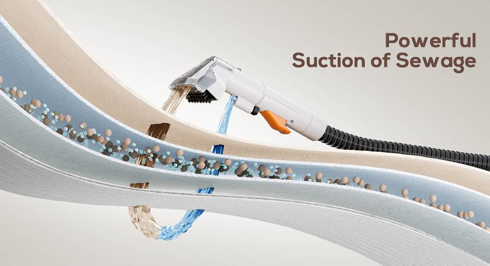 Teendow C5 Carpet Cleaner Vacuum, 11KPa Powerful Suction, ≤80dB Low Noise, 1500ml Large Water Tank Capacity