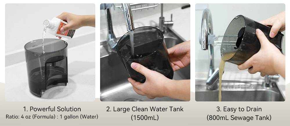 Teendow C5 Carpet Cleaner Vacuum, 11KPa Powerful Suction, ≤80dB Low Noise, 1500ml Large Water Tank Capacity