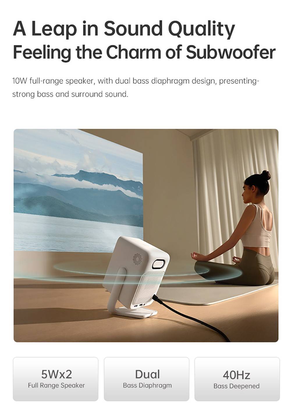 Wanbo T2 Ultra Projector, Android TV 11, 500 ANSI, Native 1080P, 120° Rotating Stand, Auto Focus & Keystone Correction, Dual-band WiFi, 2*5W Speaker