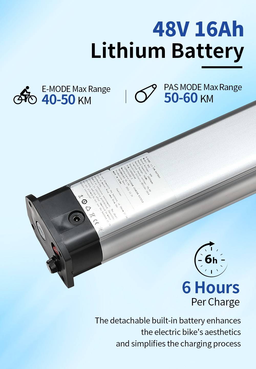 Halo Knight H02 Electric Bike, 750W Brushless Motor, 48V 16Ah Battery, 29*2.1-inch Tires, 50km/h Max Speed, 60km Max Range, Shimano 21 Speed, Mechanical Disc Brake - Black