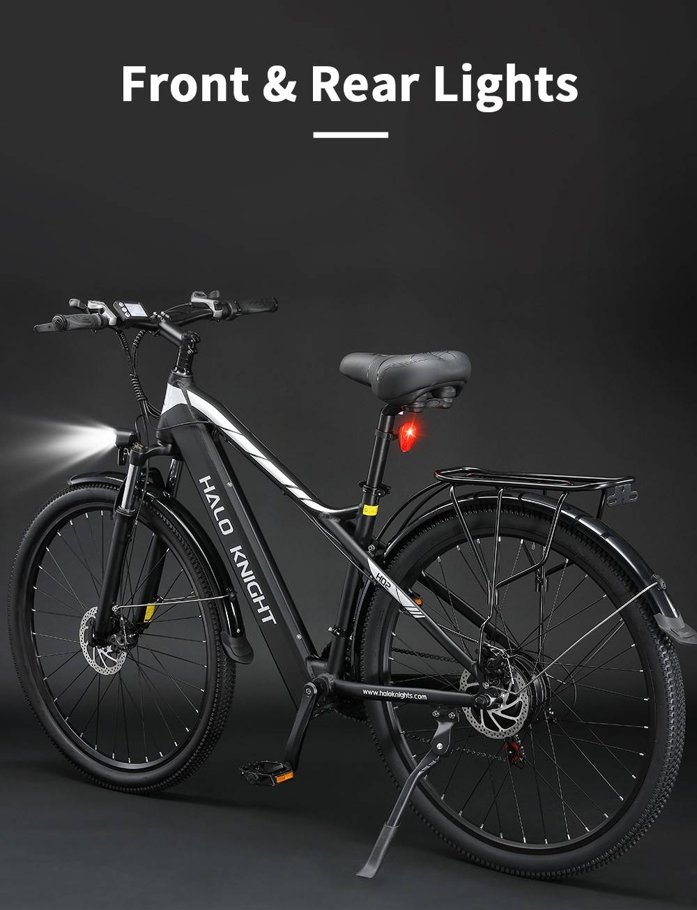 Halo Knight H02 Electric Bike, 750W Brushless Motor, 48V 16Ah Battery, 29*2.1-inch Tires, 50km/h Max Speed, 60km Max Range, Shimano 21 Speed, Mechanical Disc Brake - Black