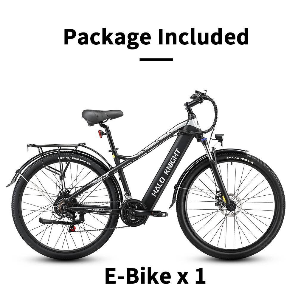 Halo Knight H02 Electric Bike, 750W Brushless Motor, 48V 16Ah Battery, 29*2.1-inch Tires, 50km/h Max Speed, 60km Max Range, Shimano 21 Speed, Mechanical Disc Brake - Black