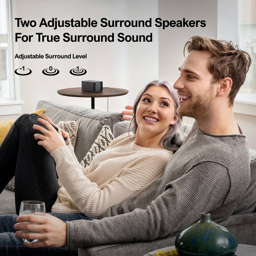 Ultimea Poseidon D60 Soundbar Subwoofer Speaker Kit, Dolby Atmos 5.1, Adjustable Surround Level, Multiple Modes