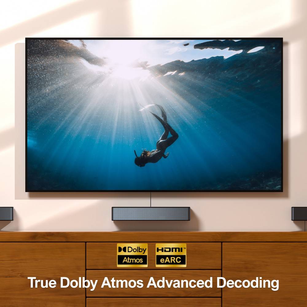 Ultimea Poseidon D60 Soundbar Subwoofer Speaker Kit, Dolby Atmos 5.1, Adjustable Surround Level, Multiple Modes