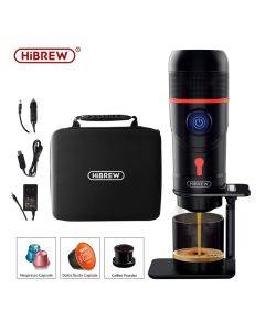 HiBREW H4 Tragbarer 3-in-1-Multifunktions-Elektro-Espressokocher für Fahrzeuge, Reisen, Zuhause, Büro, kompatibel mit Nespresso, Dolce Gusto, gemahlenem Kaffee