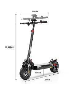 iScooter iX3 800W Off Road Electric Scooter 10" Pneumatic Tires, 10Ah Battery, 40km/h Max Speed With App Control-Black-Europe