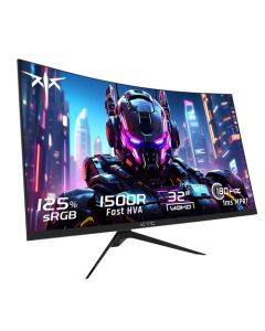 KTC H32S17 32 inch 1500R Curved Gaming Monitor 2560x1440 QHD 180Hz 16:9 ELED 99% sRGB HDR10 1ms MPRT Response Time Low-blue Compatible with FreeSync and G-SYNC USB HDMI2.0 2xDP1.4 Audio Out Flexible Adjustment with Sturdy Tripod VESA Mount Displayer