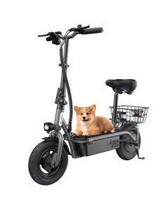 iScooter F2 Electric Scooter with Seat & Rear Basket | 500W Motor | 36V 7.8Ah Battery | 30km/h Max Speed | 30km Range | 10" Tires | 120kg Max Load | Front & Rear Drum Brakes