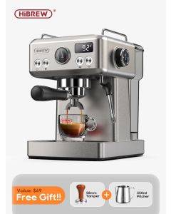 HiBREW H10A 20-Bar Semi-Automatic Espresso Machine | Adjustable Temperature, 58mm Portafilter, Hot & Cold Coffee Maker with Metal Body