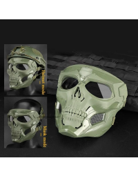 Skull Horror Helmet Mask Outdoor Sports Windproof Tactical Mask-Green