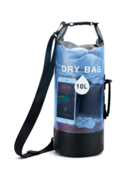Outdoor Dry bag Beach bag Anti-water bucket bag Transparent PVC anti-water bucket bag Drift waterproof bag swimming bag-10L-Blue
