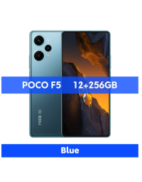 POCO F5 5G Global Version 12GB 256GB Snapdragon 7+ Gen 2 Octa-Core 120Hz Stream AMOLED DotDisplay 64MP Camera 67W NFC-12+256G-Blue