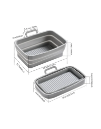 Foldable Air Fryer Silicone Baking Tray-Grey