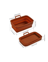 Foldable Air Fryer Silicone Baking Tray-Brown