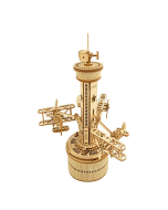 Robotime Rokr 84pcs Rotatable DIY 3D Starry Night Wooden Model Building Kit Block Assembly Music Box Toy Gift for Children Adult