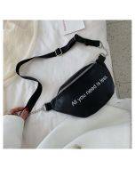Women PU Leather Waist Bag Solid PU Leather Chest Bag