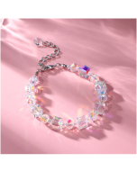 S2203-5 Purple Crystal Beaded Bracelet Ladies Natural Crystal Bracelet