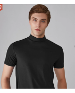 Slim-fit high-neck T-shirt for men