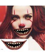 Halloween Face Teeth Tattoo Sticker Halloween Decor Decoration Terrorist Wound Scar Make Up Temporary Tattoo Sticker