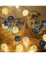 Holiday Decoration Rattan Ball Solar String Lights Outdoor Waterproof Garden Lights Led Solar Powered Lights