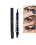 2 in 1 Black Waterproof Dual Head Quick Drying Eyeliner Seal Stamp Pen