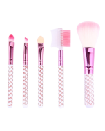 5 in 1 Pink Stripes Pattern Professional Makeup Tool Kit