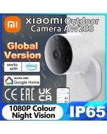 Global Version Xiaomi Outdoor Camera AW200 1080P IP65 Waterproof WiFi Color Night Vision Work with Google Home Alexa AI Human