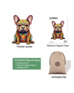 Cute French Dog Wooden Jigsaw Puzzle