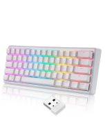 MOTOSPEED SK66 61 Keys Three Mode Mechanical Gaming Keyboard 2.4G/BT/Type-C Wired Hot Swappable RGB Gateron Red/Blue Switch Gaming Keyboard