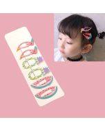 6 PCS/Set Kids Hair Accessories Fruit Hairpins Cartoon Rainbow Hair Clip