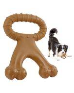 Dog Bite Simulation Nylon Toys Grinding Dog Bone(Coffee)