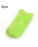 2 PCS Teeth Grinding Catnip Toys Funny Interactive Plush Cat Toy Pet Kitten Chewing Toy Claws Thumb Bite Cat mint for Cats(Green)