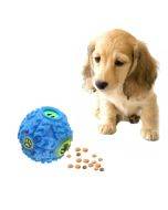 Pet Food Dispenser Squeaky Giggle Quack Sound Training Toy Chew Ball