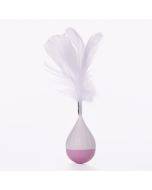Cat Interactive Toy to Relieve Boredom Feather Tumbler Amusing Cat Stick(White+Pink)