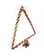 Colorful Cotton Rope Bird Perched Climbing Honed Triangle Cotton Rope Swing Toy