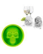 Kitchen Ice Box Food Grade Silicone Skull Ice Lattice Creative Whiskey Ice Ball Ice Mould(Green)