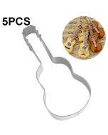 5pcs Guitar Shape Baking Biscuit Mold Stainless Steel Fondant Mousse Circle