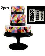 2 PCS Chocolate Cake Geometric Puzzle Embossed Strip Foundation Shape Graphic Biscuit Mold Stamping Tool(Regular Triangle)