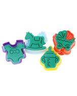 4 in 1 3D Baby Series Biscuit Mold Fondant Pressing Tools, Random Color Delivery
