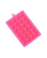 24 Grids Silicone Ice Cube Tray Molds Square Shape Ice Cube Maker Fruit Popsicle Ice Cream Mold(Rose red)