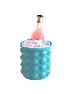Outdoor Round Ice Bucket Bar with Lid Double Champagne Red Wine Beer Barrel, Size:L(Light Blue)