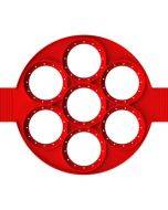 Food Grade Baking Tool Breakfast Seven-Hole Omelette(Red)
