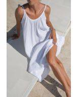 slit solid color nightdress